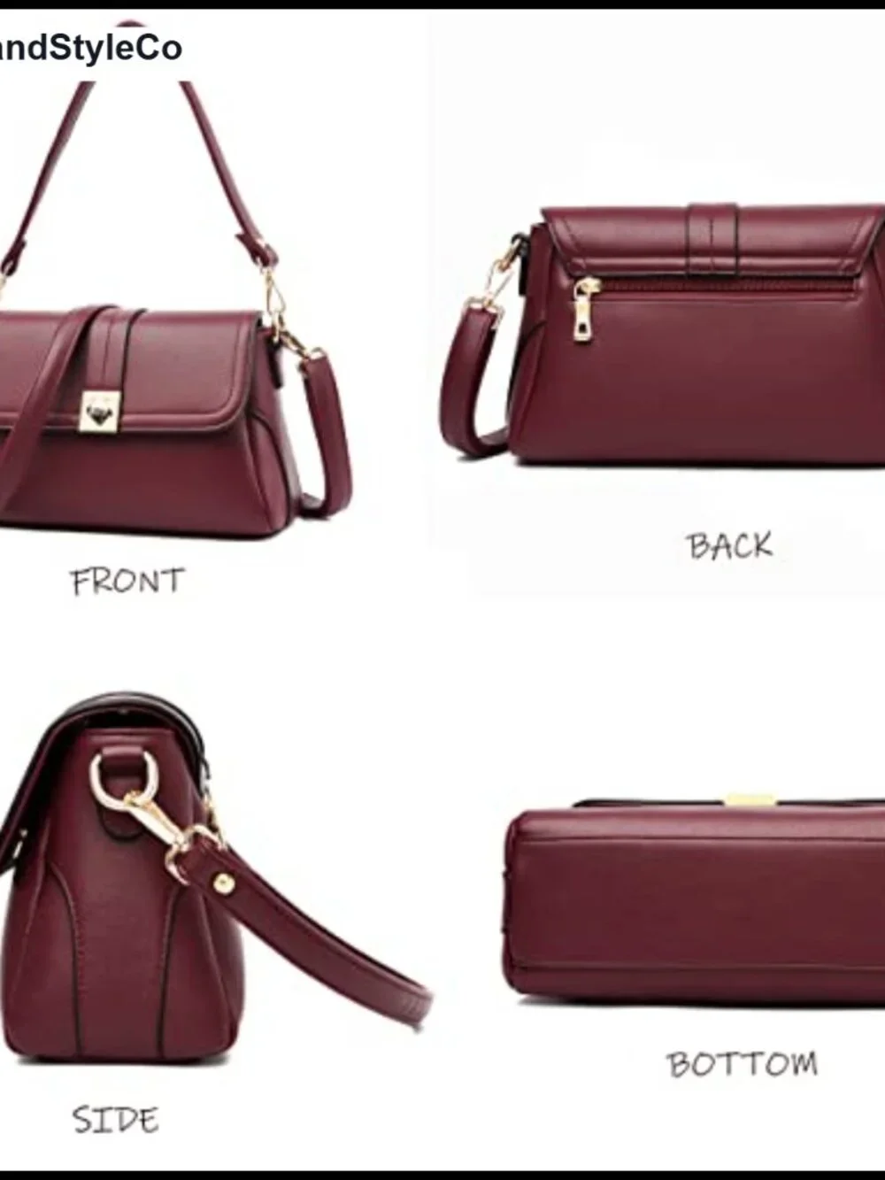 Faux Leather Tassel Crossbody Bag Multi Pockets Shoulder Purse Adjustable Strap